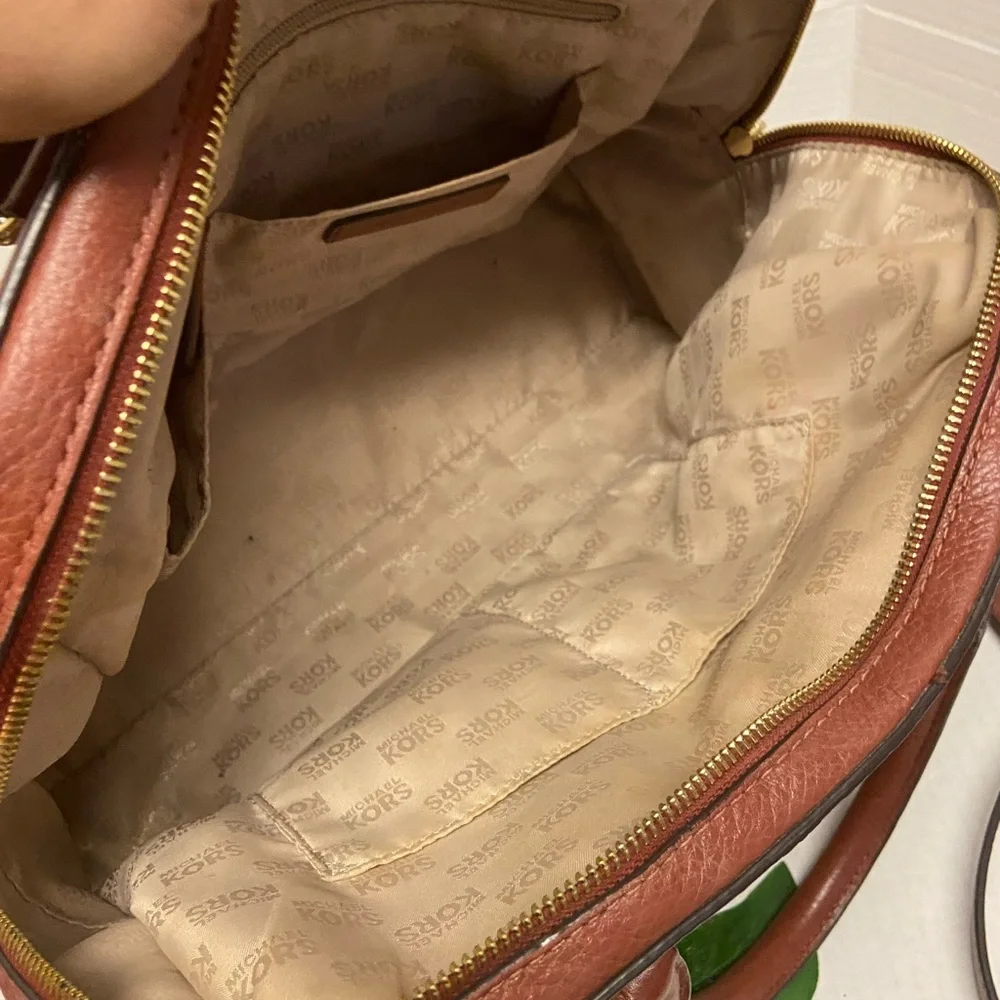 Michael Kors Large Clay Brown Leather Satchel Handbag